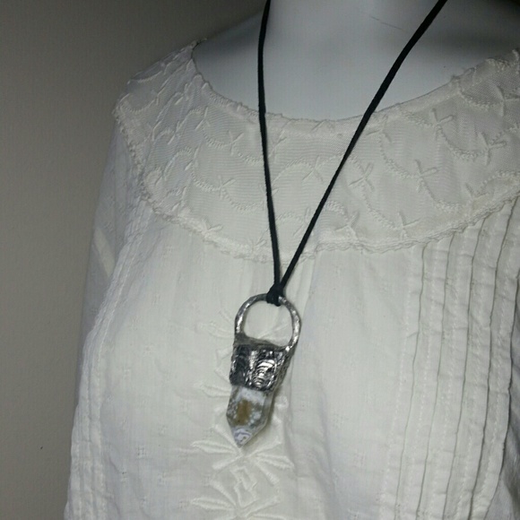 Ocean Jasper Crystal Gothic Necklace - Picture 3 of 8